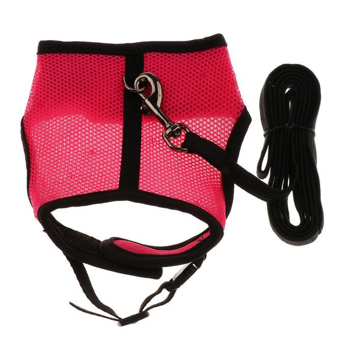 Small Pet Rabbit Harness Leash Set Adjustable Hamster Harness Peach L