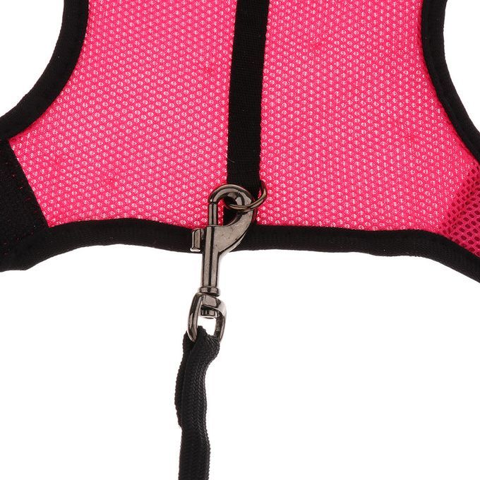 Small Pet Rabbit Harness Leash Set Adjustable Hamster Harness Peach L