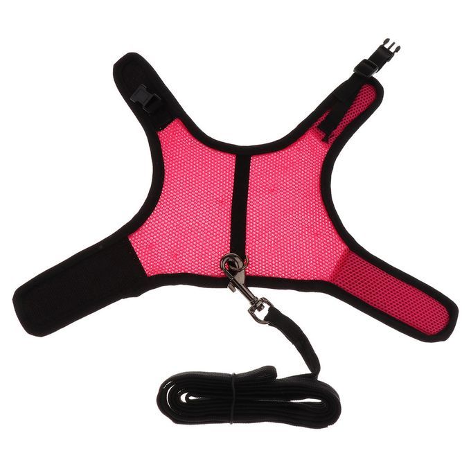 Small Pet Rabbit Harness Leash Set Adjustable Hamster Harness Peach L