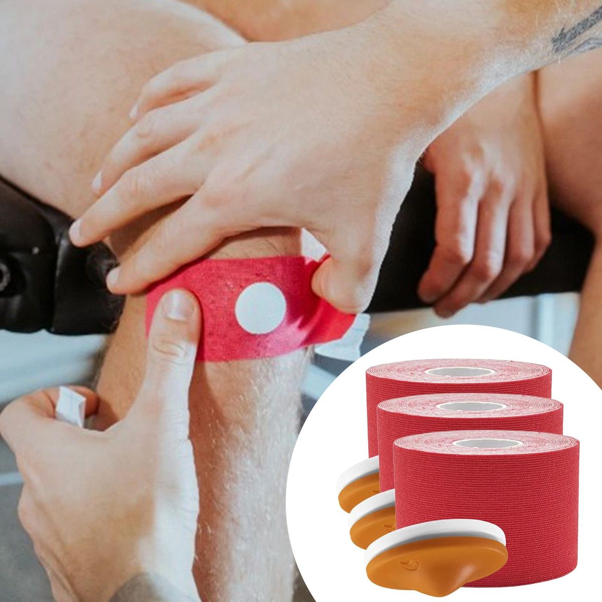 3PcsSet Muscle Patches Sports Muscle Support Kinesiology Tape Kit Red