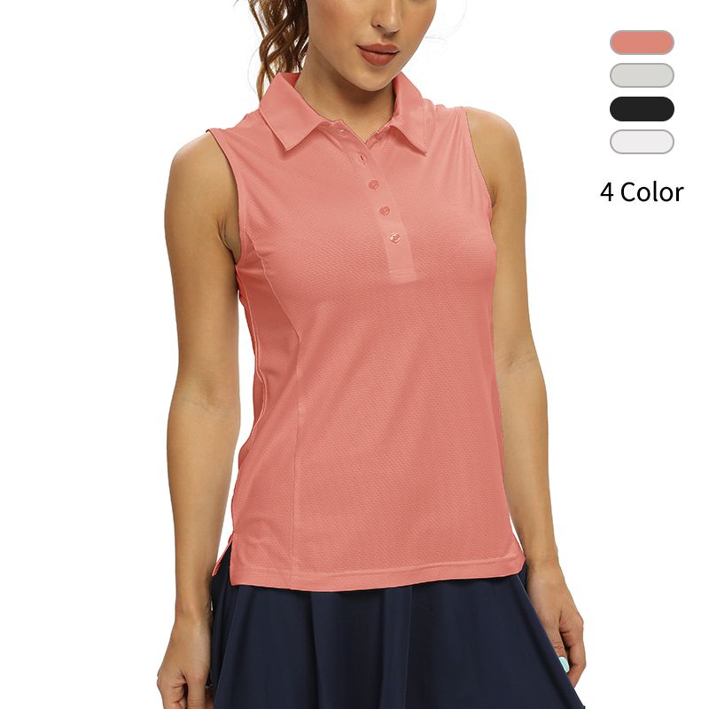 UPF 50+ Women Golf Polo Shirts Sleeveless Athletic Tank Top