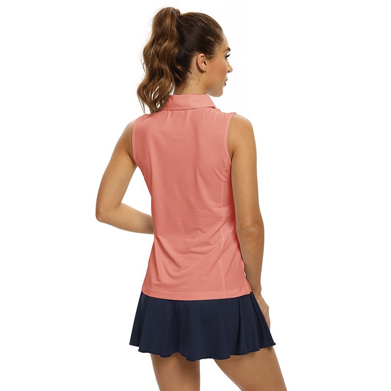 UPF 50+ Women Golf Polo Shirts Sleeveless Athletic Tank Top