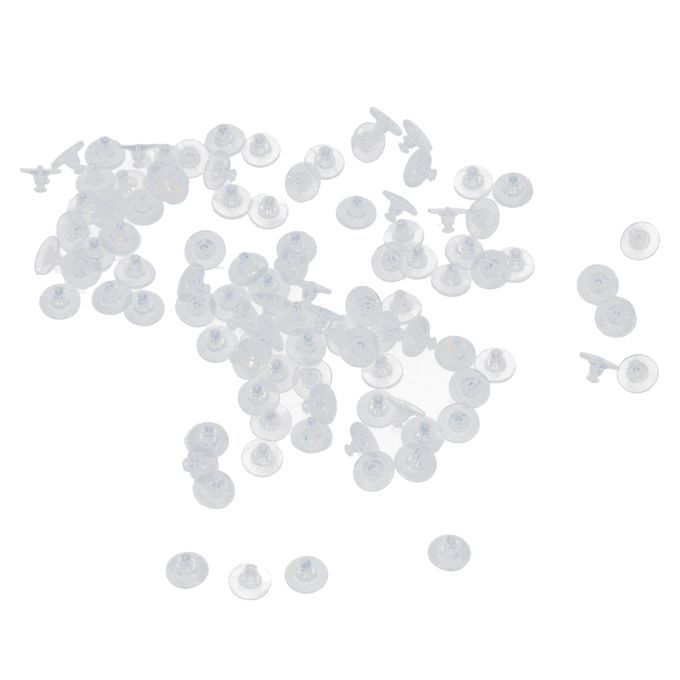100Pcs Silicone Earring Back Earposts Ear Nuts Stoppers Lot Jewelry