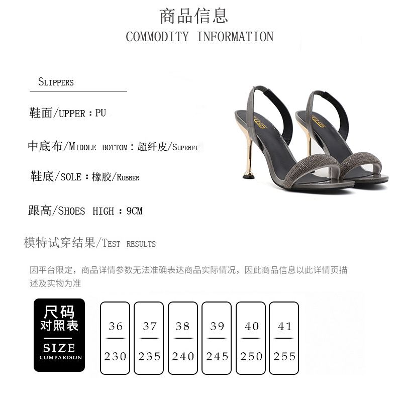 New Sexy High Heel Shoes With Rhinestone Thin Heel Color Fashion Sandals-Light Blue