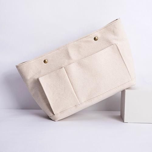 Eco Cotton Canvas Insert Handbag Purse Organizer Bag In Bag Large Size