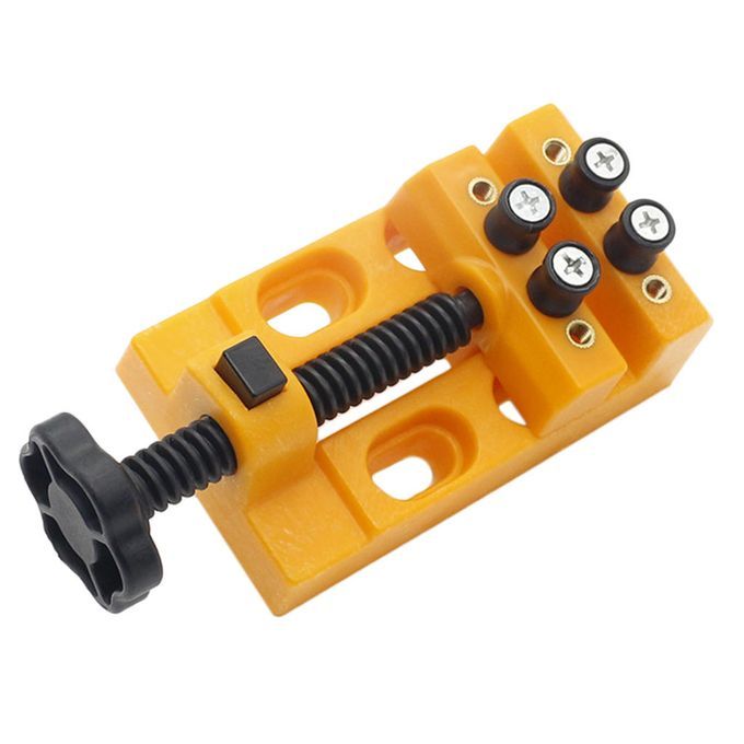 2Pcs Mini Drill Press Vise Clamp Bench Vice Jewelry Walnut DIY Carving