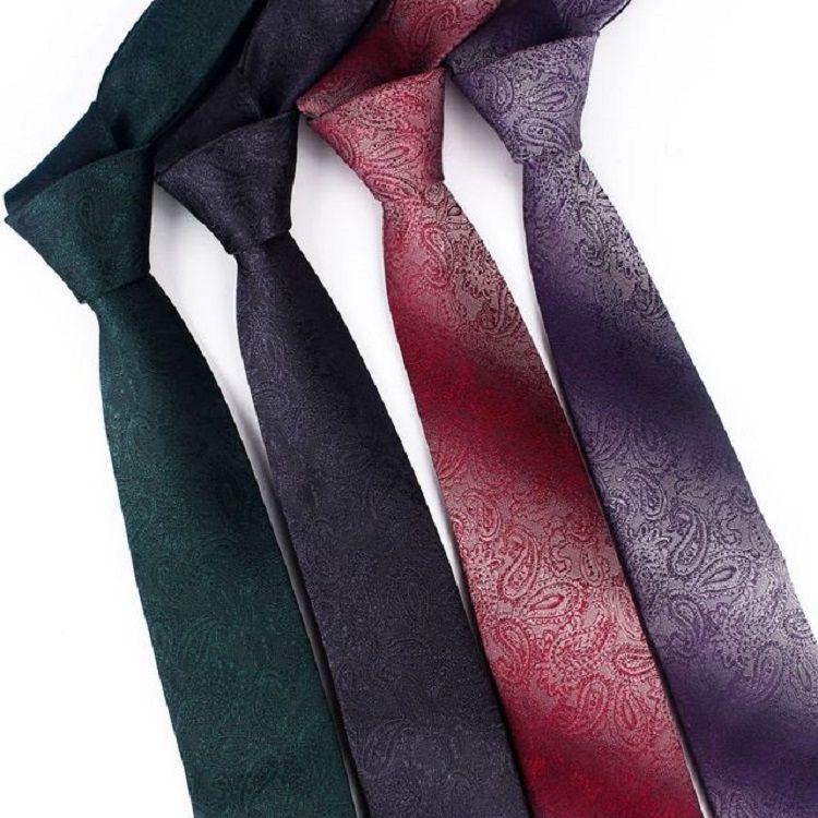 Tie Clip Gradient Cashew Flower Jacquard Business Bow Tie For Men
