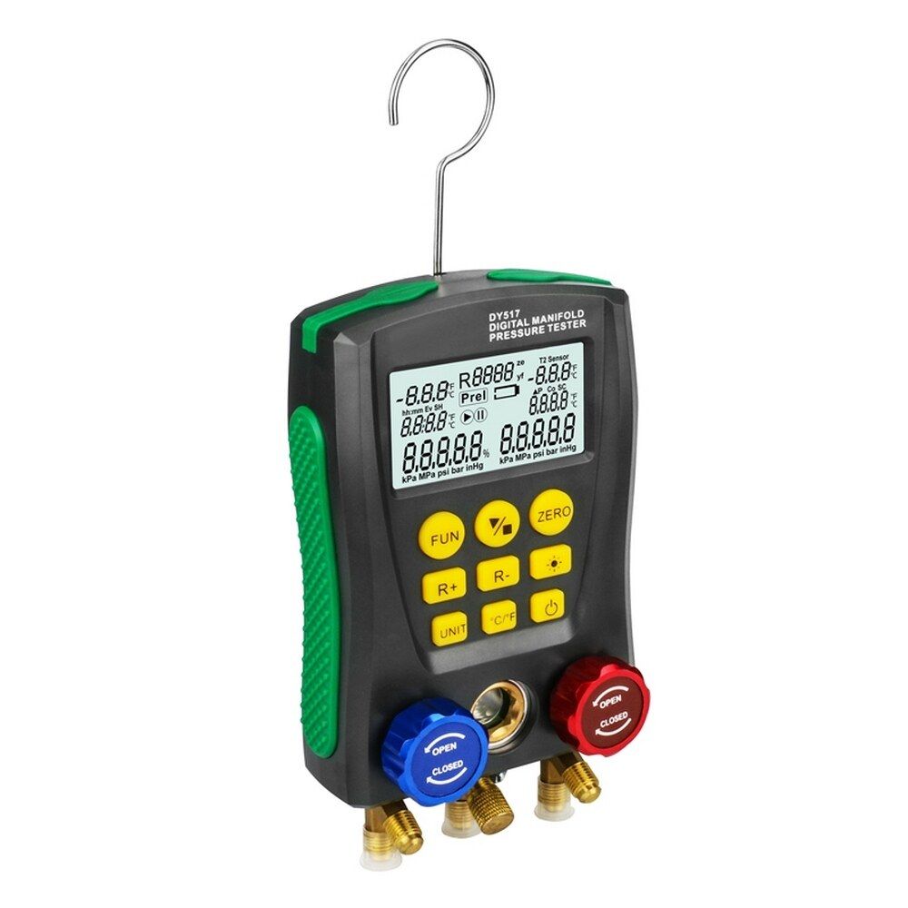 DUOYI DY517/DY517A Refrigeration Digital Manifold Set Vacuum Meter Testing HVAC Temperature Tester Digital Manifold Meter HVAC Vacuum