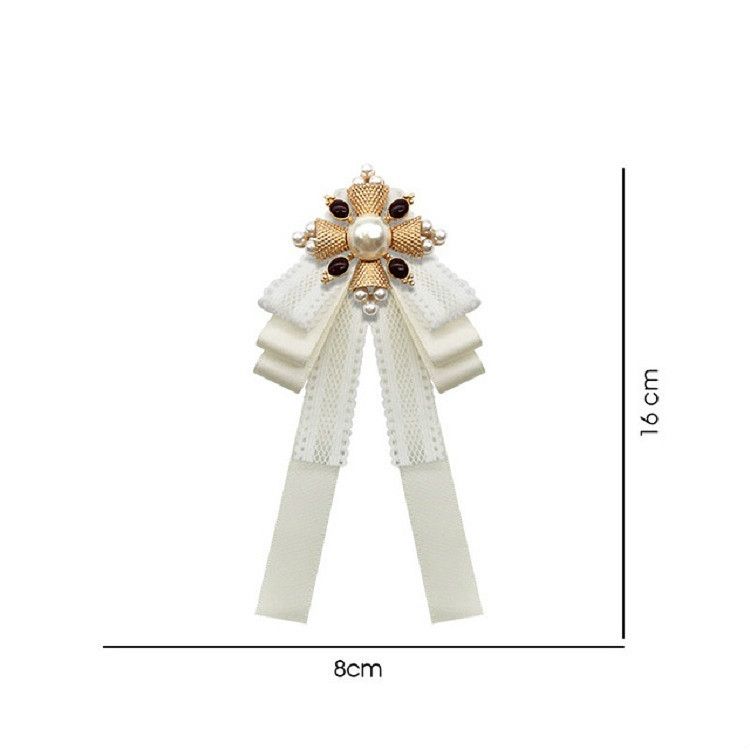 Tie Clip Ladies Court Style Cloth Brooch Lace Bow-knot Bow Tie
