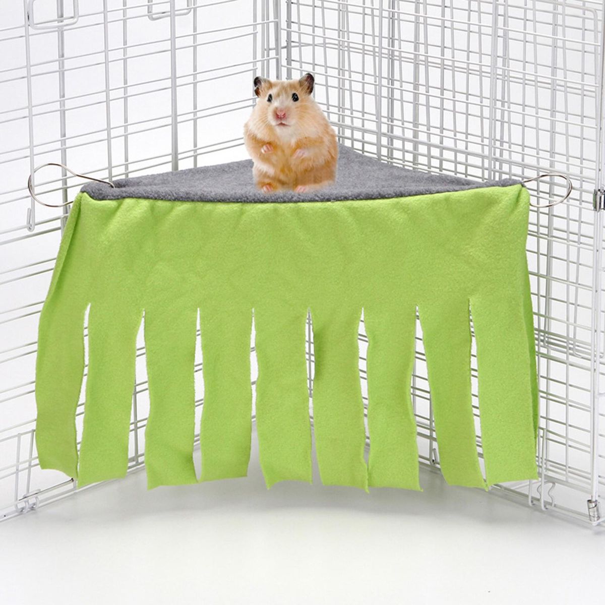Small Animal Hammock Bed Tassel Strip Tent Cozy Ventilation Greenish