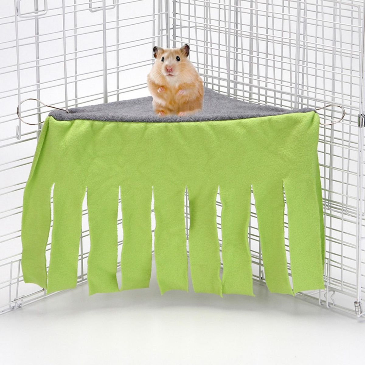 Small Animal Hammock Bed Tassel Strip Tent Cozy Ventilation Greenish