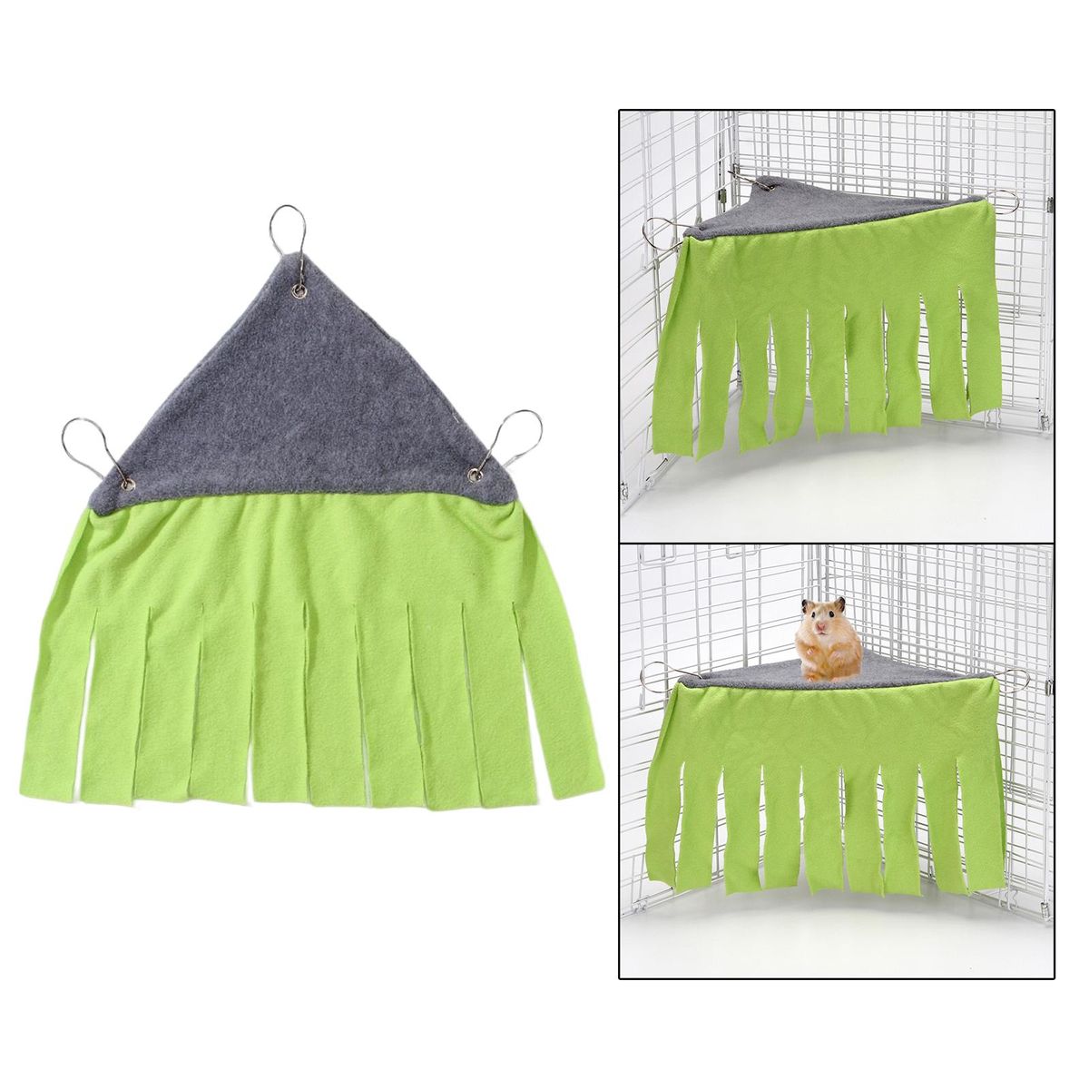 Small Animal Hammock Bed Tassel Strip Tent Cozy Ventilation Greenish