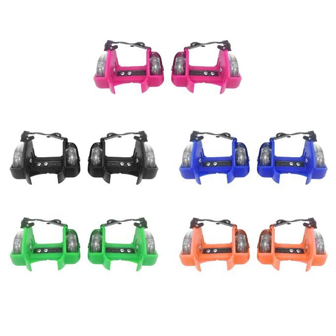 Roller Boot LED Light Roller Skate Wheels Heels Flashing Kids Blue