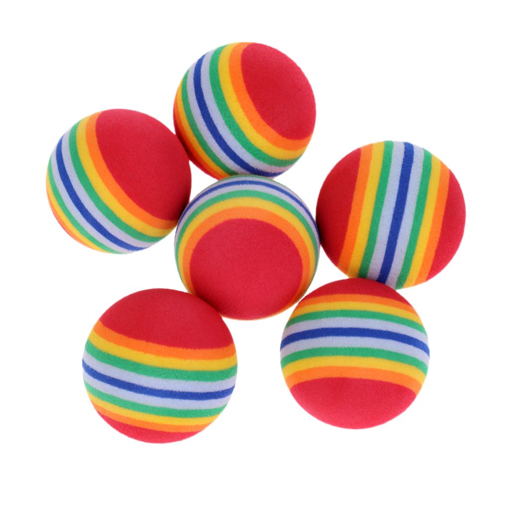 Prettyia 6pcs Soft Sponge  Practice Balls Indoor Red