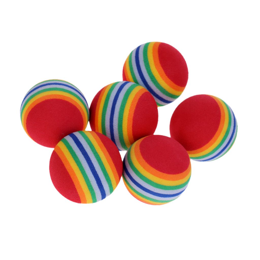 Prettyia 6pcs Soft Sponge  Practice Balls Indoor Red