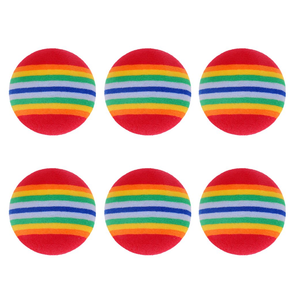 Prettyia 6pcs Soft Sponge  Practice Balls Indoor Red