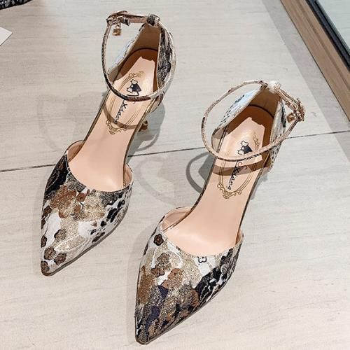 Ladies Platform High Heel Fashion Sandals Low Heel Women's Shoes-White