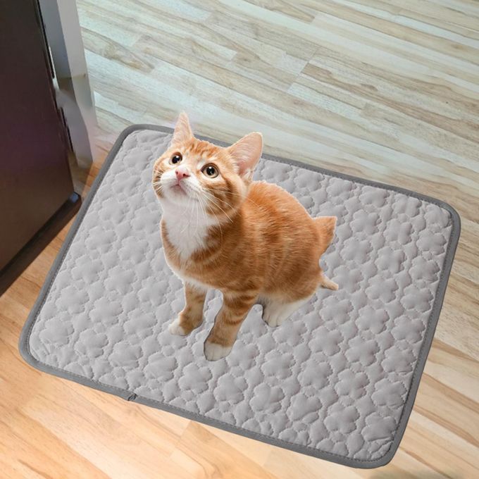 Portable Cooling Mat Dog Summer Washable For Heat Relief Ice Grey