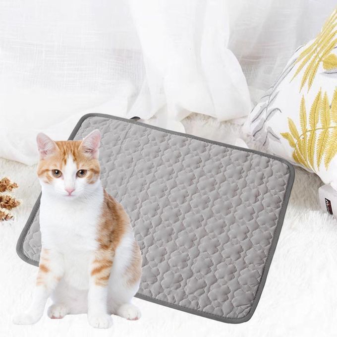 Portable Cooling Mat Dog Summer Washable For Heat Relief Ice Grey