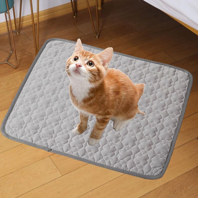 Portable Cooling Mat Dog Summer Washable For Heat Relief Ice Grey