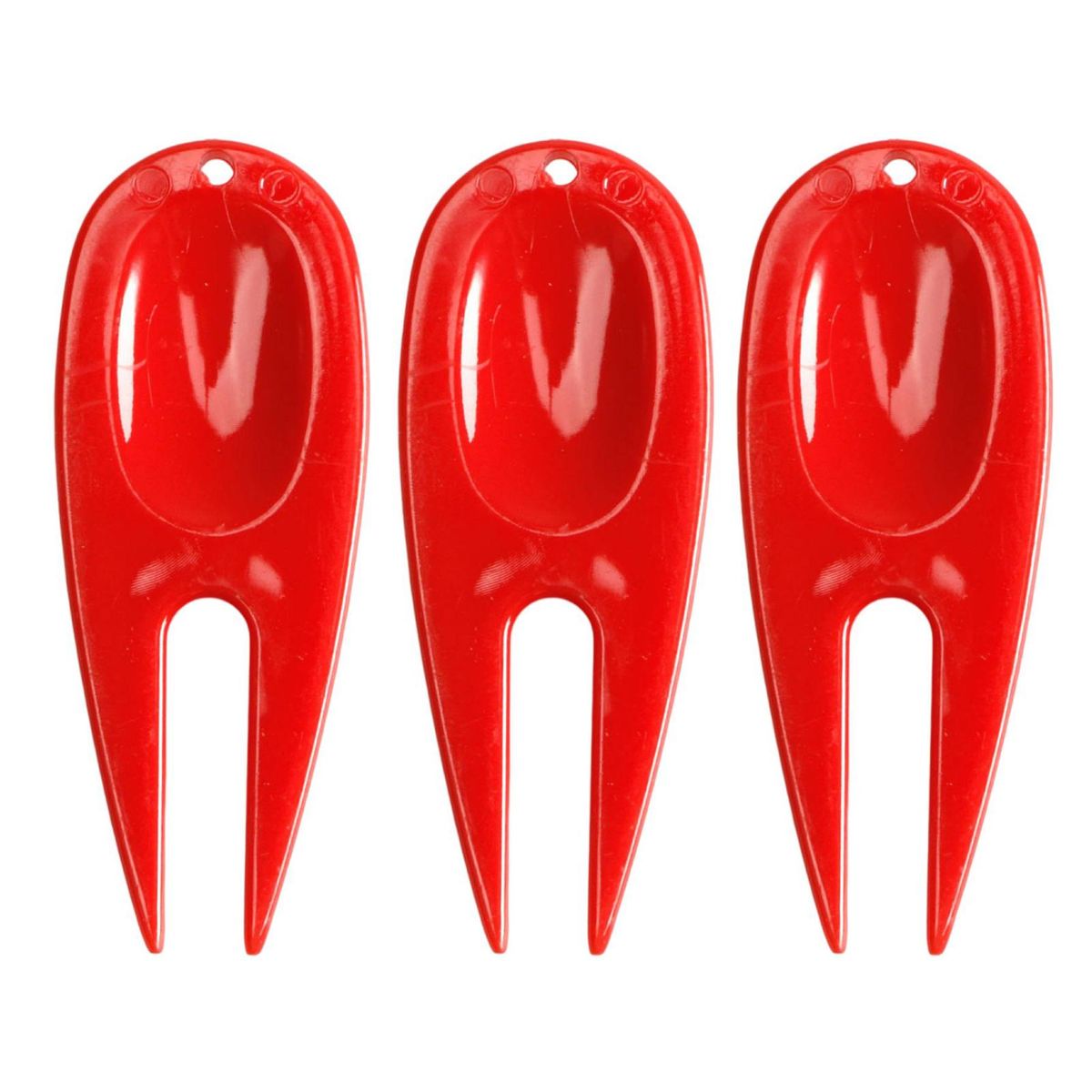 3Pcs Golf Divot Marker Pitch Groove Cleaner Golf Fork Red