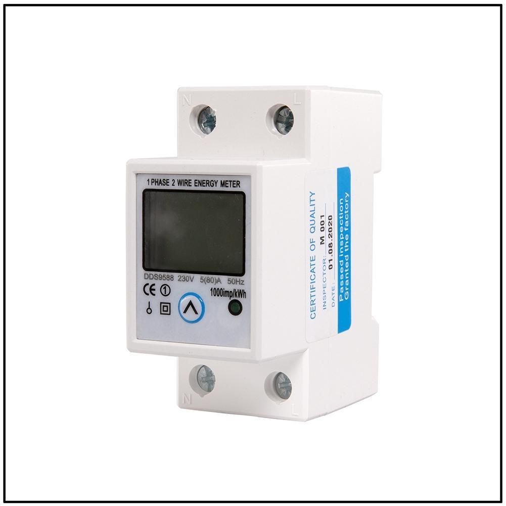 Din Rail Single Phase Energy Meter Reset Reset Zero Voltage Current Power Consumption Counter Digital Wattmeter AC230V
