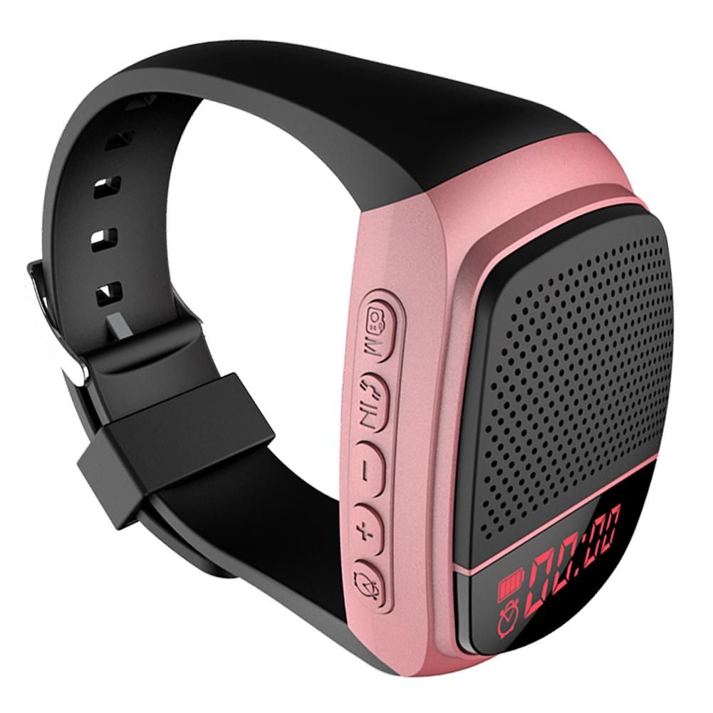 Bluetooth-Compatible Sports Music FM Radio Watch B90 Wrist Audio Selfie Watch Alarm Watch Audio for Running/Hiking
