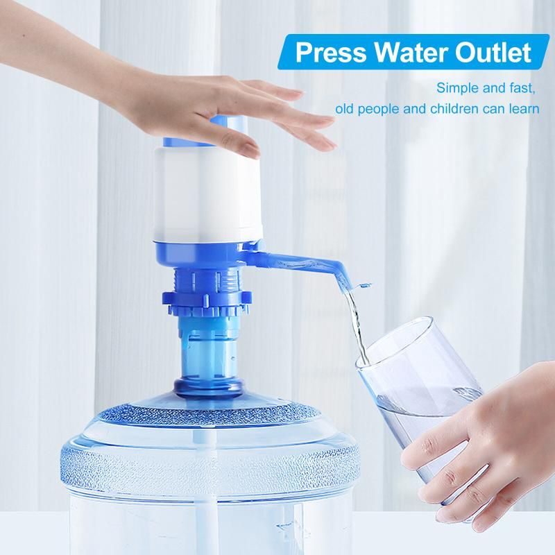 Water Bottle Pump Manual Hand Pressure (Blue/White)
