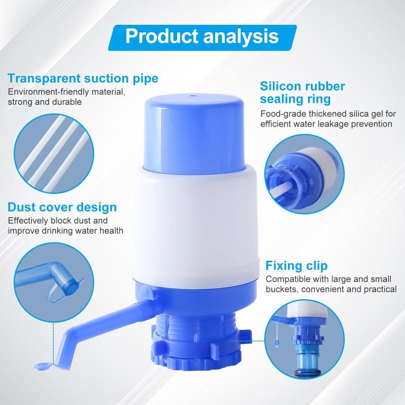 Water Bottle Pump Manual Hand Pressure (Blue/White)