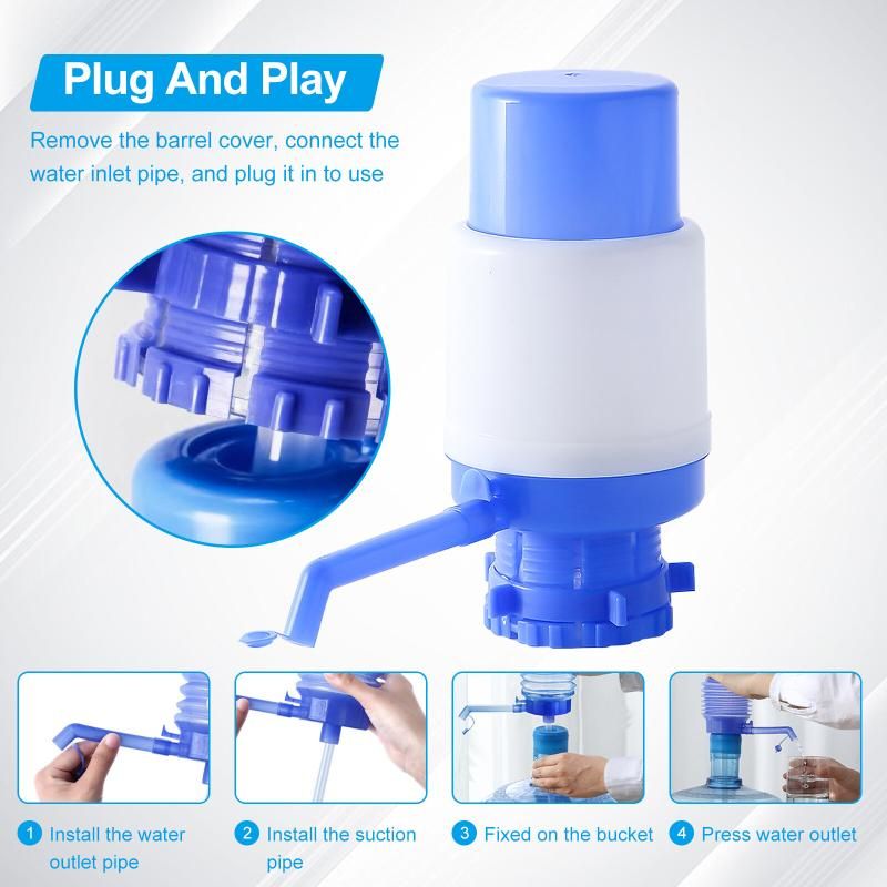 Water Bottle Pump Manual Hand Pressure (Blue/White)