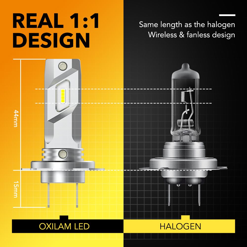 2Pcs H7 LED Headlight Fanless 2023 Car Light For VW Passat Golf 7 Polo Audi A4 B8 B6 A3 8P Q7 Mazda