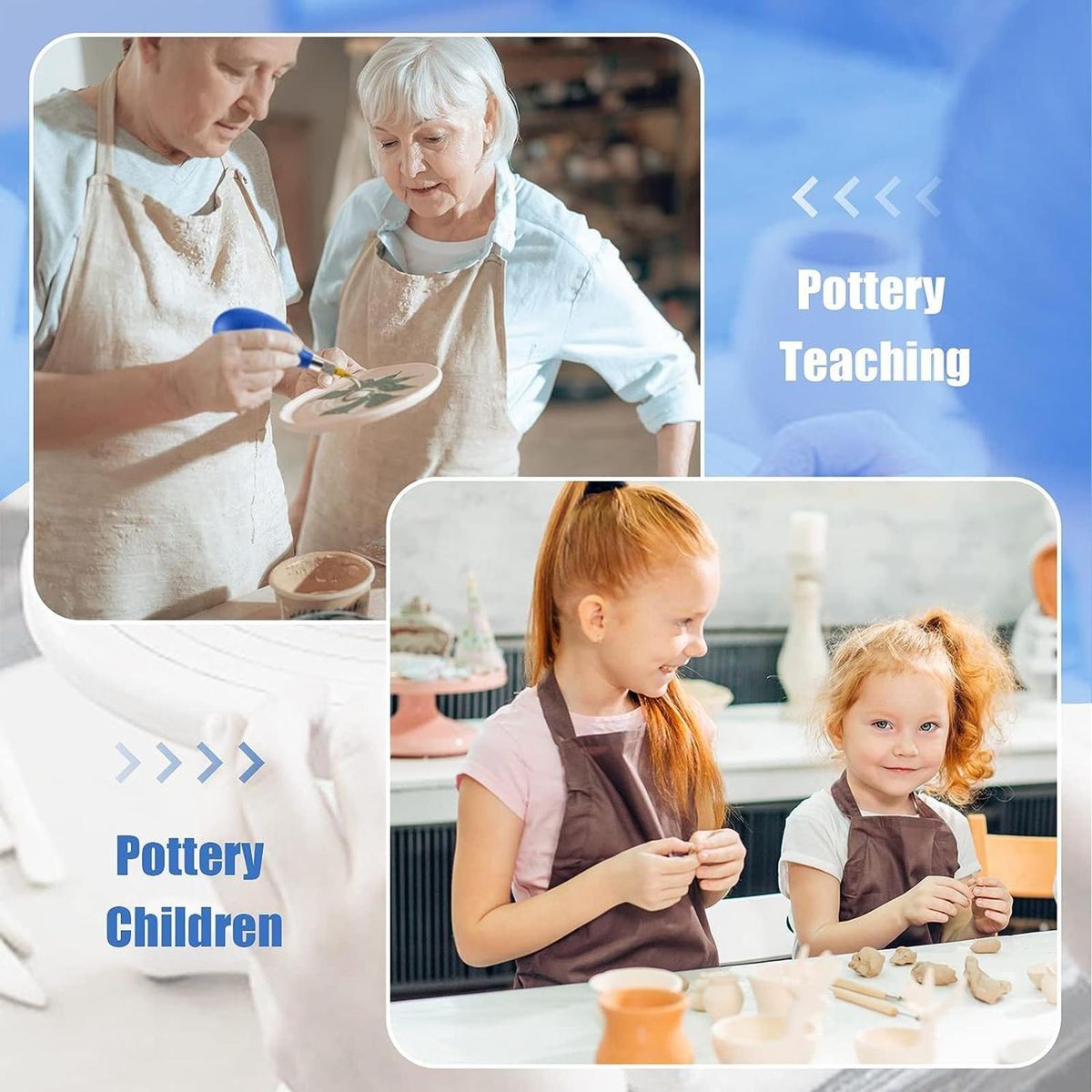 Metal Connector Pottery Bottle Pottery Precision Applicator for Easy Blue