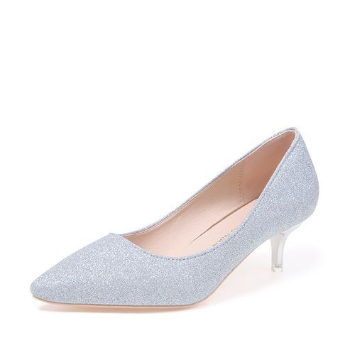 Ladies Classic Simple Pointed High Heels-Silver