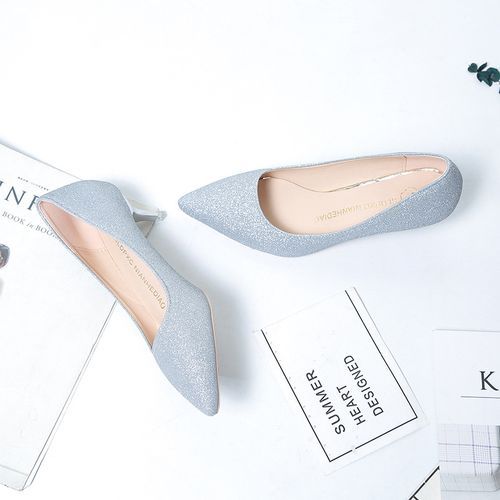 Ladies Classic Simple Pointed High Heels-Silver