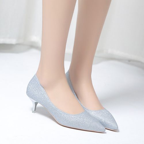 Ladies Classic Simple Pointed High Heels-Silver