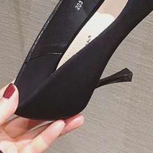 Ladies Classic Simple Pointed Comfortable High Heels-Black