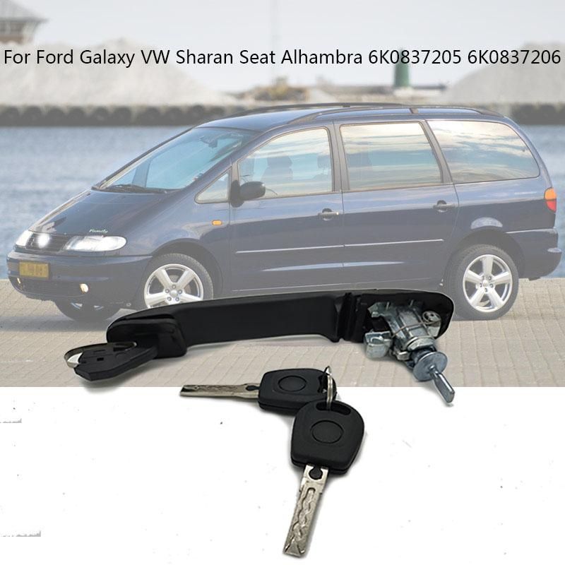 1 PCS 6K0837205 FRONT LEFT RIGHT DOOR HANDLE WITH LOCK BARREL FOR FORD GALAXY 1995-2006 33MM PIN LENGTH