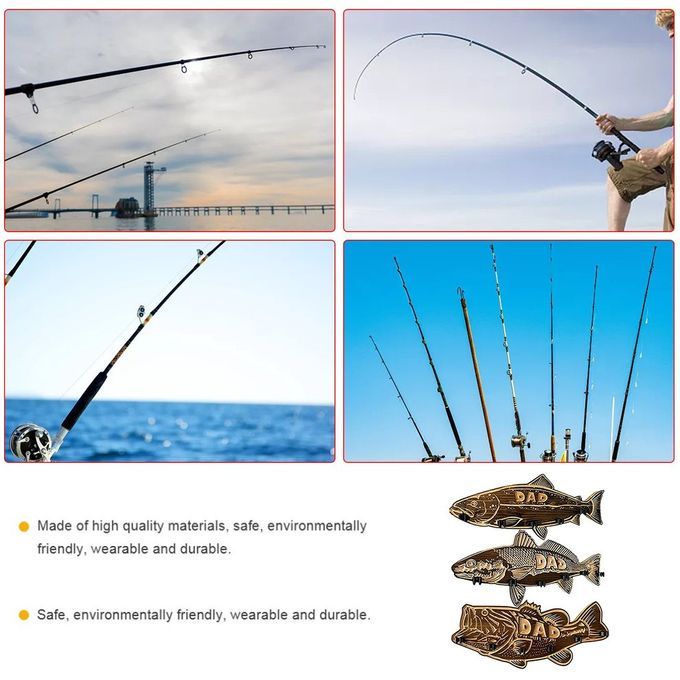 Wood Large Mouth   Rod Holder Wall Mounted   Pole Storage Ra K-Large Bass-38*16*1cm