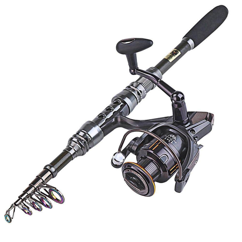 Telescopic Rod And Reel Combos Kit Carbon Bass Tackle Spinning Gears Set 2.4M+WQ3000 2.4M WQ3000