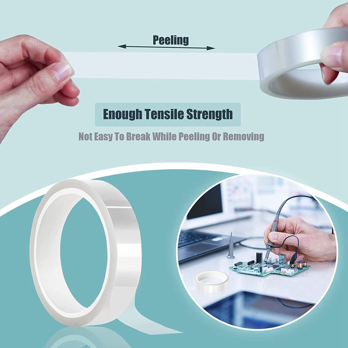 4 Rolls 20mm X33M(108Ft) Clear Heat Tape for Htv Electrical