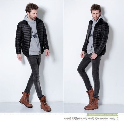 Winter Ultra Lightweight Packable Waterproof Down Jacket Coat Men's Jacket Black