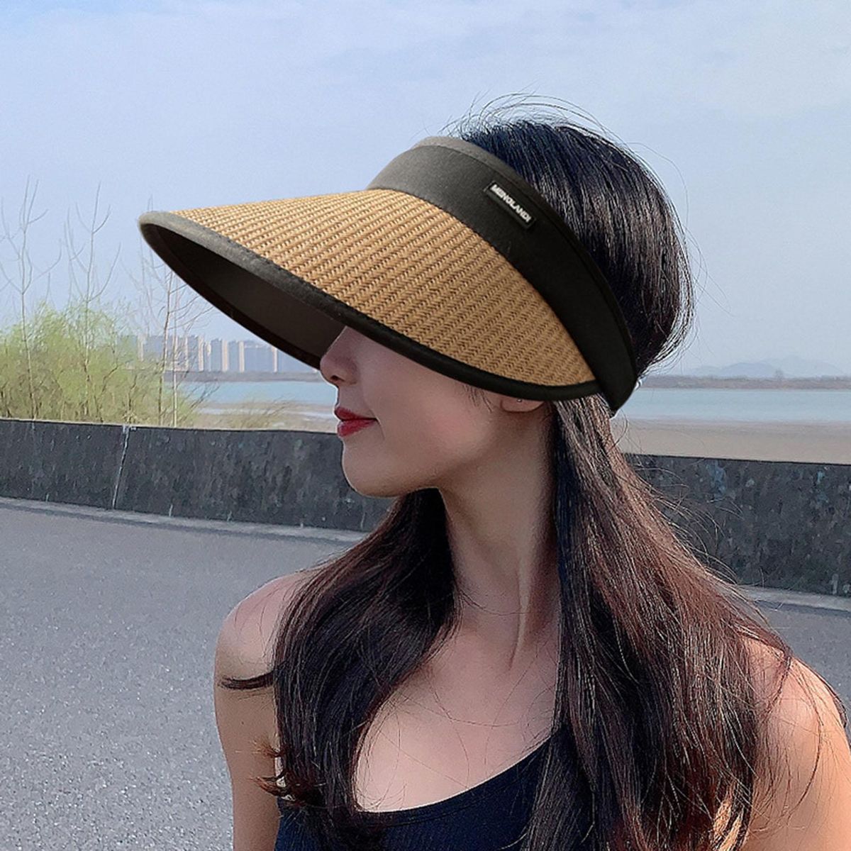 Summer Hat Lady Outdoor Beach Sun Hat Khaki