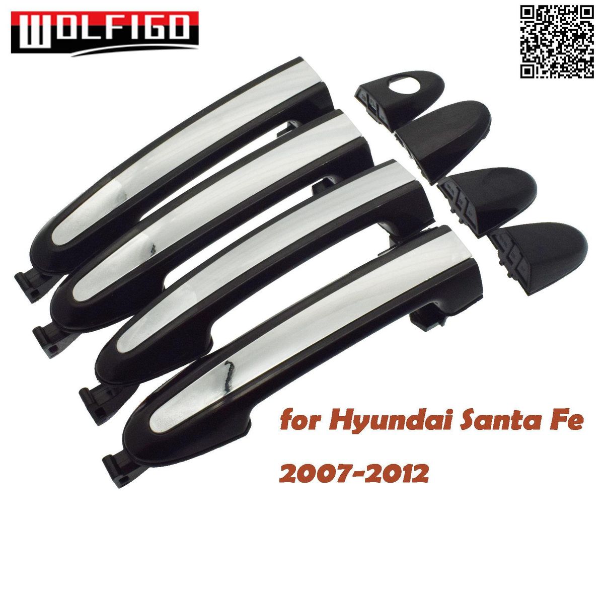Front Rear Left Right Outside Door Handles Chrome   Black for Hyundai Santa Fe 2007 2008 2009 2010 2011 2012 82651-2B000