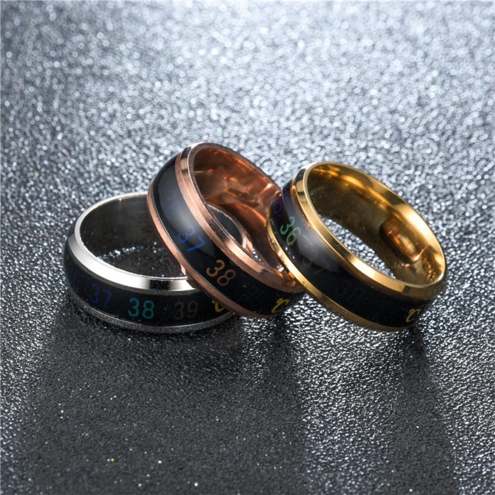 Chic Stainless Steel Temperature Sensor Unisex Finger-Black
