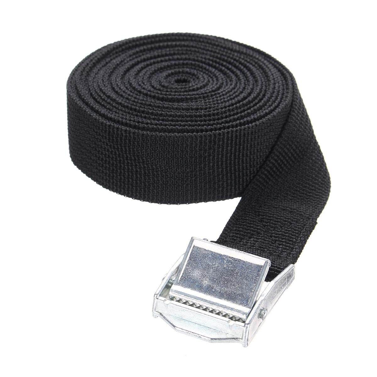 2 Set Of 2 Buckled Straps Tie Down Lashing Cam Buckle Roof Rack 25mm X 3 Mts Black