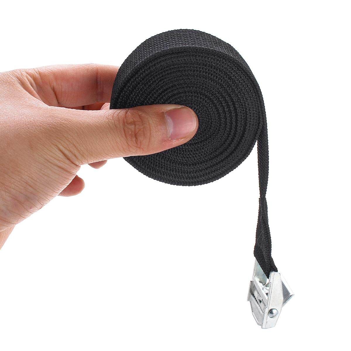2 Set Of 2 Buckled Straps Tie Down Lashing Cam Buckle Roof Rack 25mm X 3 Mts Black