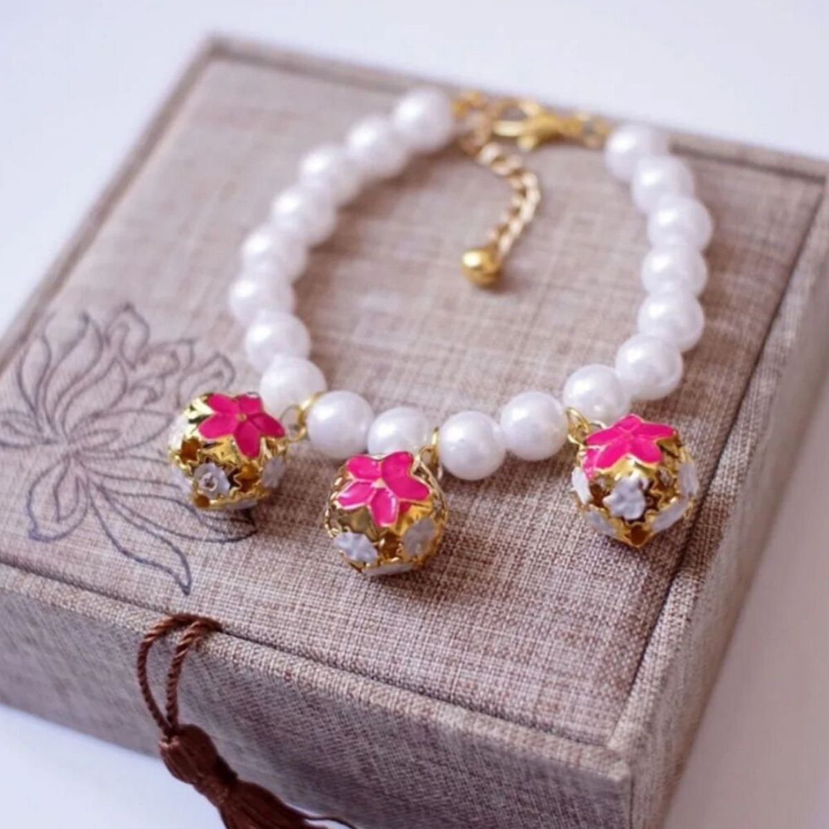 Cat Necklace Pet Dog Decorative Necklace Cat Jewelry Collar Rose Red