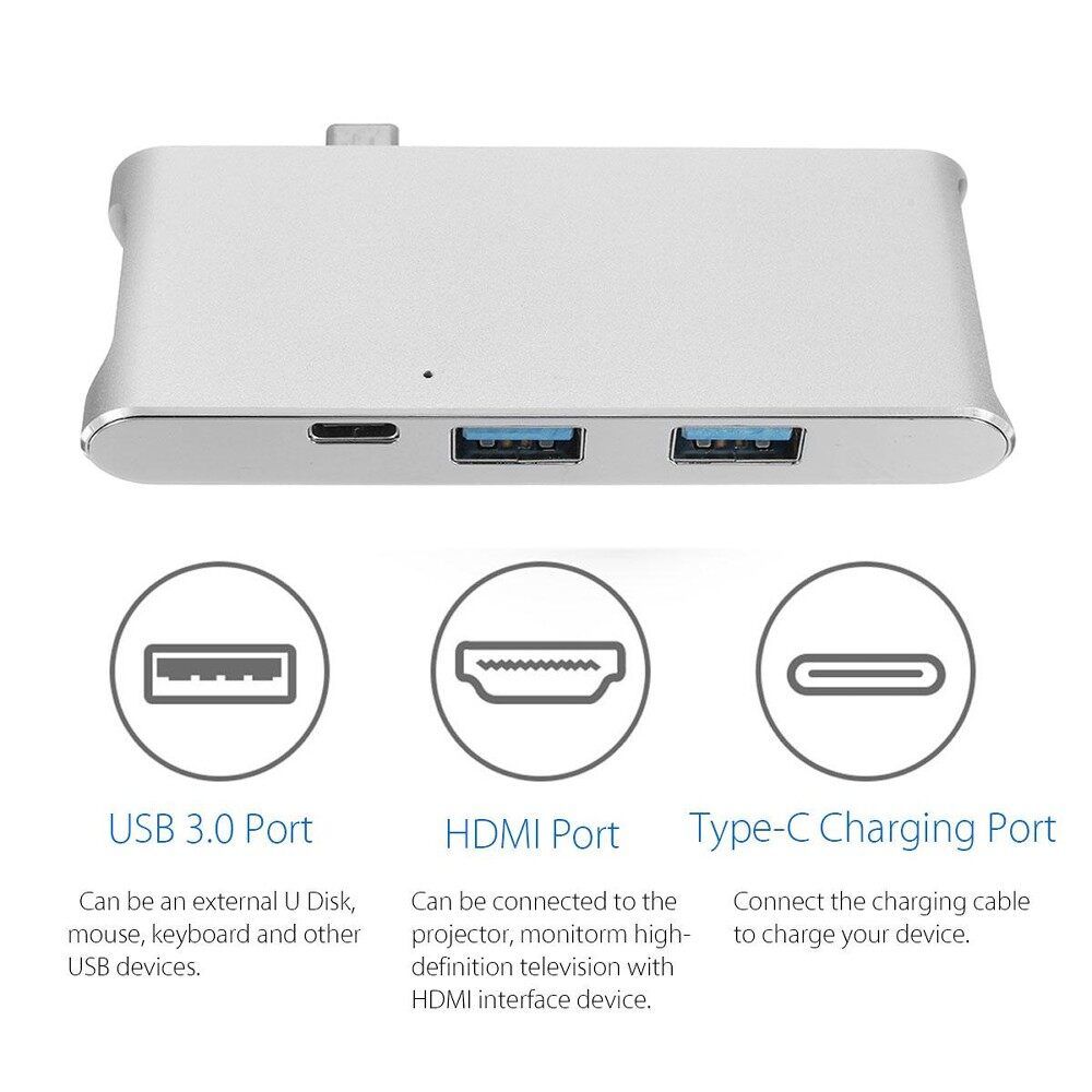 7in1 USB- Type- HDMI Charging HUB 3.0 Adapter SD Card Reader For MacBook Pro