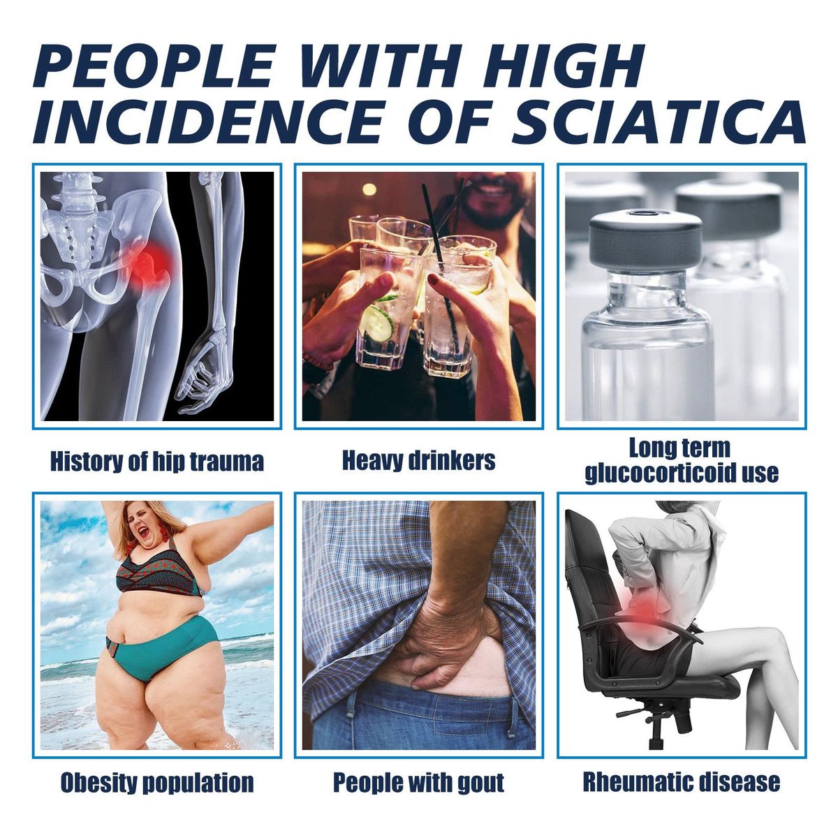 South Moon 12patches Sciatic Nerve Relief Patches Relieve Sedentary Nerve Pain in the Knee Joint