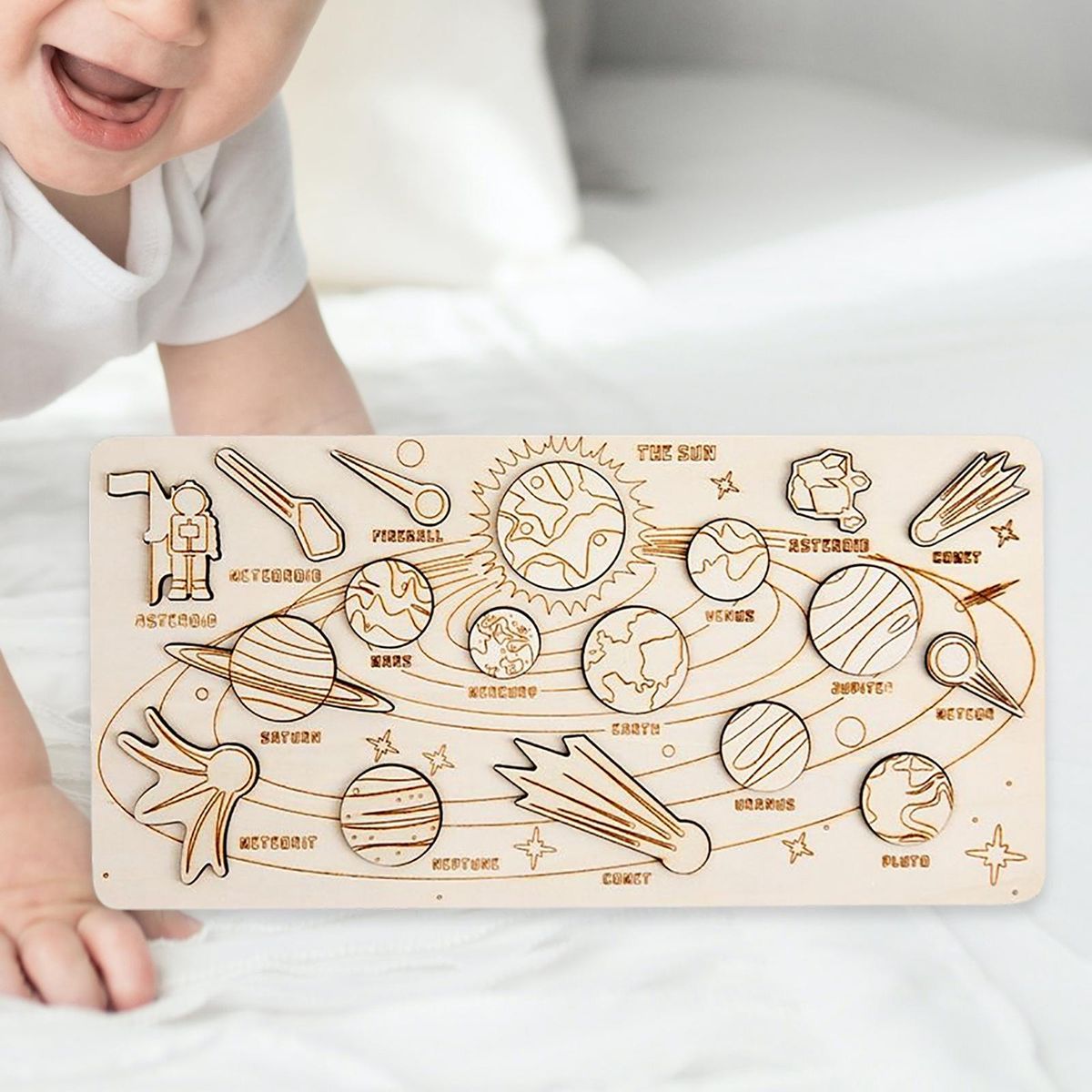 Solar  Game Eight Planets School  Material Science Toys, For Kids Wood